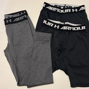 Kids Under Armour compression shorts and pants size Ysm